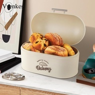 [Vsenkes] Metal Bread Box Bin Bread Box Large Capacity Storage Bread Storage Container Bin for Baked