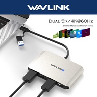 WAVLINK USB to Dual Display Adapter Displayport and Hdmi 4 in 1 up 5K@60Hz DisplayLink Monitor Hub For r Dell HP Surface Lenovo, Compatible with Windows and M1/M2 Mac