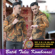 Kemeja Batik Tulis Kombinasi Lapis Furing Slimfit Terbaru Kemeja Batik Mewah Pria Batiq Kondangan Da