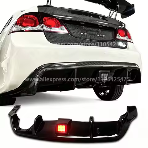 Rear Diffuser For Honda FD2 civic Glossy black Bumper Trim Body Kit Spoiler