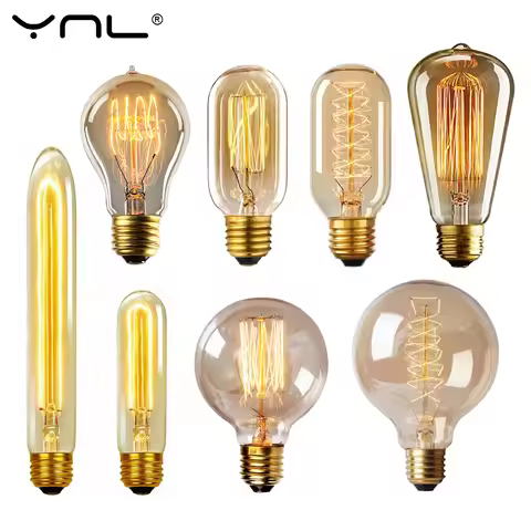 Edison Bulb Lampada Retro Lamp Incandescent Ampoule Vintage E27 40W 220V For Decor Filament Bulb E27