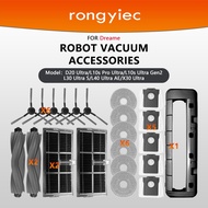 rongyiec Side Brush,Filter,Main Brush,Mop Cloth,Dust Bag Kompatible Mit:Dreame Robot Vacuum D20 Ultr