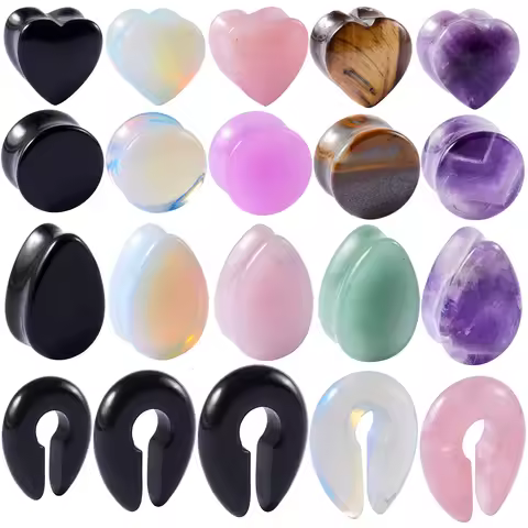2pcs Stone Ear Gauges Ear Weight Ear Expanders Ear Plug Flesh Tunnel Ear Stretcher Earrings Lobe Wom