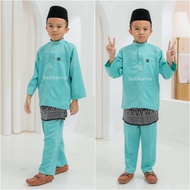 Baju Melayu Budak Anak Kanak Kanak Hijau Pudina Mint Green Moden Slim Fit