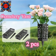 2PCS Cemetery Flowers with Vase. UV Proof Never Fade All Weather Durable for Grave