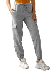 PULI Women's Loose Cargo Sweatpants Pockets Sporty Gym Athletic Fit Jogger Pants Yoga Lounge Trouser