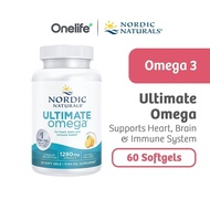 Nordic Naturals Ultimate Omega 1280mg Omega 3 (EPA and DHA) 60 Softgels - For Optimal Wellness, Brai