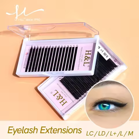 H&L SINCE 1990L L+ LC LD LU M Curl False Eyelash Extension 8-15Mix Matt Black Individual Eyelashes,L