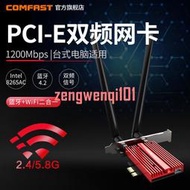 COMFAST WP1200PRO英特爾8265ac風琴散熱片1200M雙頻5G無線網卡臺式機千兆PCIE內【可開發票】