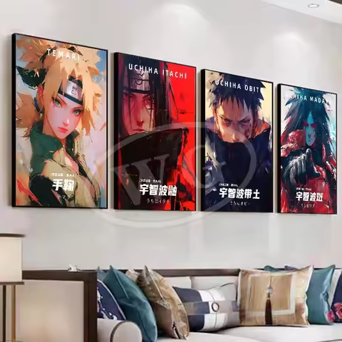 Naruto HD Poster Prevalent AI Anime Character Canvas Painting for Modern Home Decoration Aesthetic G