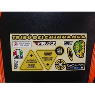 Helmet Visor Sticker Package (AGV, KYT, SHOEI, ARAI, RSV, NJS, NHK, INK, KBC, ZEUS, NOLAN, GM)