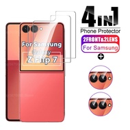 4in1 For Samsung Galaxy Z Flip7 Outer Screen Protector Z Flip 7 Flip7 flip7 Clear Tempered Glass Len