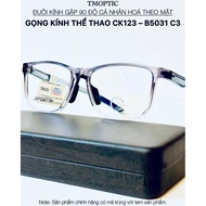 Glasses Frame CK123 B5031 C3 Unisex Smoke Gray Transparent Acetate Silicone Anti-Slip