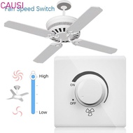 CAUSI Fan Speed Adjuster 86 Type Wall Switch Surface Mounted Adjustment Stepless Speed