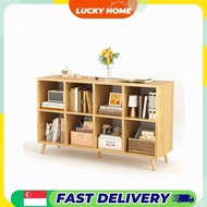 【Lucky Home】 2-Tier 8-Cube Storage Cabinet / Wooden Bookcase Shelf / 120 x 30 x 72 cm / Vintage Wood