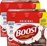 Boost Original Balanced Nutritional Drink, Nutritional Energy with Protein and Vitamins &amp; Minerals (Chocolate, 6 Count (Pack of 2))