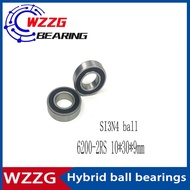 WZZG 1/2PCS 6200-2RS 10X30X9mm Hybrid ceramic SI3N4 ball Bearings bicycle Bearing