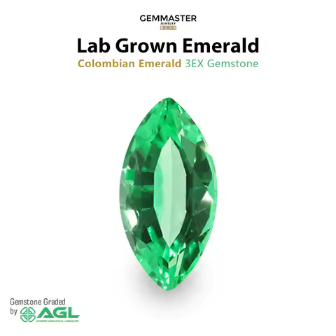 Marquise Lab Grown Emerald 1 carat 3 carat 5 carat Muzo Green Verdant Green Emerald VVS VS AGL certi