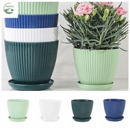 MZRTNZ Resin Flower Pot Thickened With Tray Plant Container Colorful Round Vase Succulent Rose