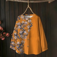 baju jubah perempuan blouse muslimah baju muslimah perempuan Womens round neck button-down shirts