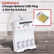 Taffware Battery Charger 4 Slots AAA / AA` 1 Slot Battery Rechargeable` USB Plug` Charge Battery Cha