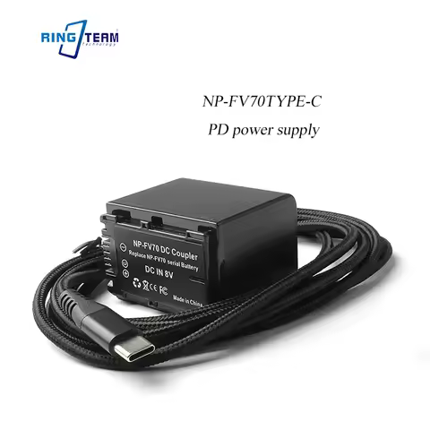 NP-FV70 TYPE-C DC Coupler Dummy Battery for Sony FV50 FV100 Camera TYPE-C PD Power Supply