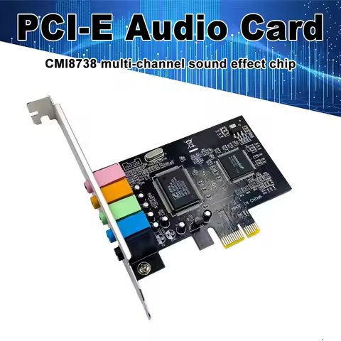 Pcie Sound Card 5.1 PCI Express Sound Effect Surround Card 3D Stereo Audio High Sound Performance PC