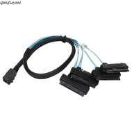 QINZHMY SFF 8643 to 4 SAS 29P Cable, High Speed 50cm/1.6ft Mini SAS HDD Cable, durable 12Gbps SFF 86