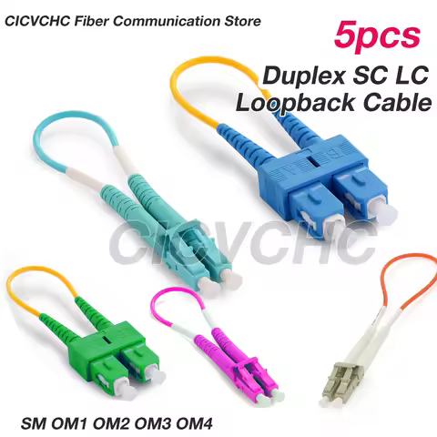 5 pcs SC LC Loopback Tester APC UPC-SM OS2/MM OM1, OM2, OM3, OM4 with 2.0mm tube