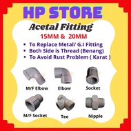 PVC Pipe Fitting  Acetal Fitting 15mm 20mm Male Female Socket  Male Female Elbow Tee Elbow Socket Re
