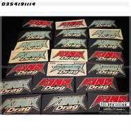 King Drag blue and red reflective letter [9.4x3.1cm]. High quality waterproof Decal, helmet decorati