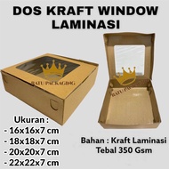 RATU | [10 PCS] DOS KRAFT WINDOW LAMINASI TINGGI 7CM KARDUS BOX KARTON HAMPERS KUE