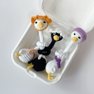 handicroft handmade crochet long neck silly goose amigurumi - bag charm funny cute accessory + ̊🪿・+