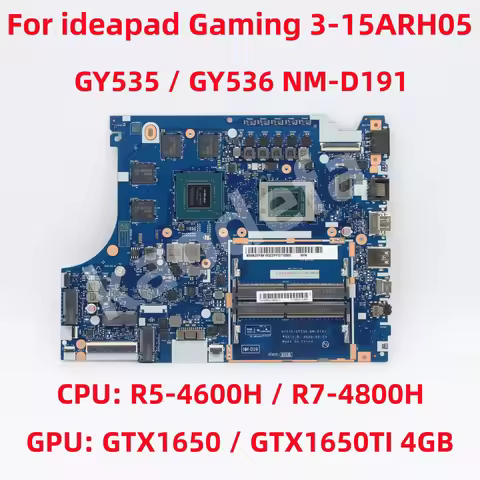 NM-D191 For ideapad Gaming 3-15ARH05 Laptop Motherboard CPU: R5-5600H / R7-5800H GPU: GTX1650 / GTX1