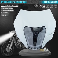 PowerZone Motorcycle LED Headlight Headlamp Head Light Supermoto Fairing For KTM EXC SXF MX Dirt Bike Enduro LED Headlight