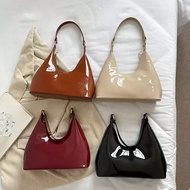 Large Capacity Armpit Bag Women Patent Leather Tote Bag Retro Shoulder Bag Fashion Hobo Bag