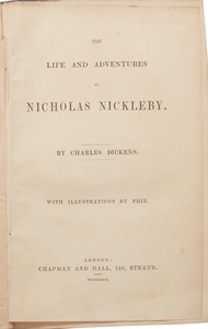 Charles Dickens The Life and Adventures of Nicholas Nickleby