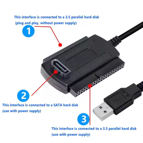 SATA to USB 3 IN 1 USB to SATA IDE Cable SATA IDE Adapter SATA IDE to USB Converter for 2.5 Inch SSD