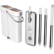 Mop dan Baldi CTIME dengan Set Pemeras untuk Rumah - Baldi Mop Lantai Rata Bebas Tangan Sistem Pembe