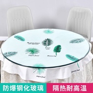 Tempered glass table round custom rectangular coffee table transparent large round table turntable t