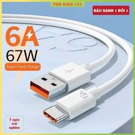 6A fast charging cable for XM USB - Type C - Type C charging cable. 67W fast charging cable. Type C 