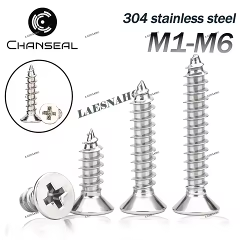 M1.4 M1.7 M2 M2.3 M2.6 M3 M4 M5 M6 304 Stainless steel Cross Screw Flat Countersunk Head Screw Self-