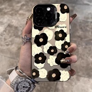 Phone Phone Case Suitable for iPhone x xs xr xsmax 11 12 13 14 15 Pro max Plus Black White Oil Painting Flower Frosted Silicone Soft Case All-Inclusive Shock-resistant Mobile Phone Protective Case Shell IW8G
