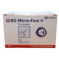 BD Micro-Fine Pen Needles (8mm x 31g x 100 Needles)