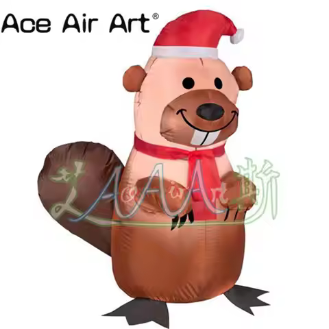 Direct Deal Funny Air Blown Christmas Squirrel Cartoon Animals Christmas Inflatables Cheap Decoratio