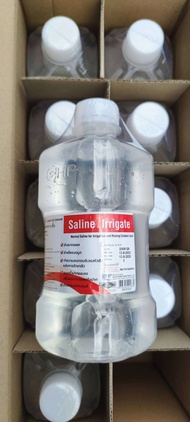น้ำเกลือสำหรับล้างแผล normal saline for irrigation and rinsing contact lens ขนาด1000mlx10ขวด (ขายแบบ