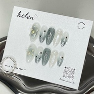 [H051] Blue Nailbox with bow tie code 51