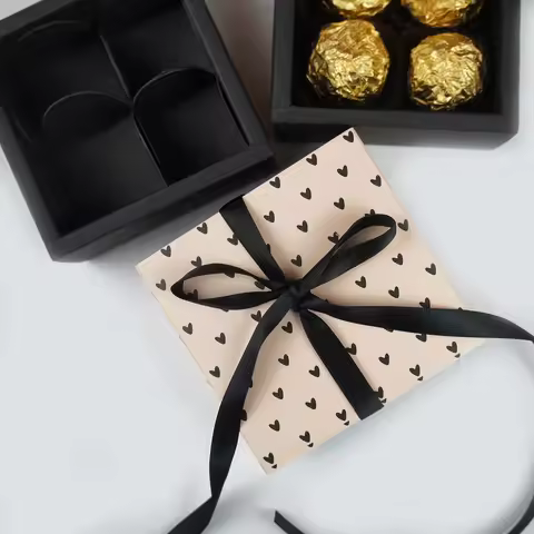 8.9*8.9*3.5CM heart love 10 set Chocolate Paper Box valentine's day Christmas Birthday Party Gifts P