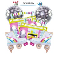 CHAMPIONO 4/6pcs Roller Skate Balloon Set, 4D Hip Hop 4D Disco Air Ball, Inflatable 80s 90s Retro Th