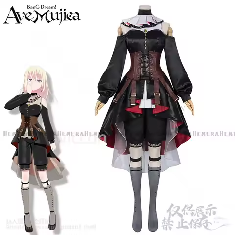Anime Game BanG Dream! Misumi Uika Cosplay Costume It's MyGO!!!!! Gothic Style Lolita Dress Wigs For